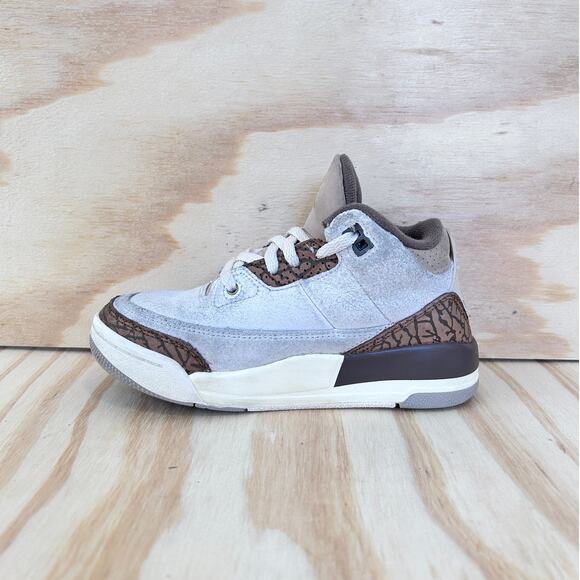 Nike-Air Jordan 3 Retro P-Sneakers-White/Brown-Kids Little Unisex-13C-DM0966-102 - Picture 4 of 9